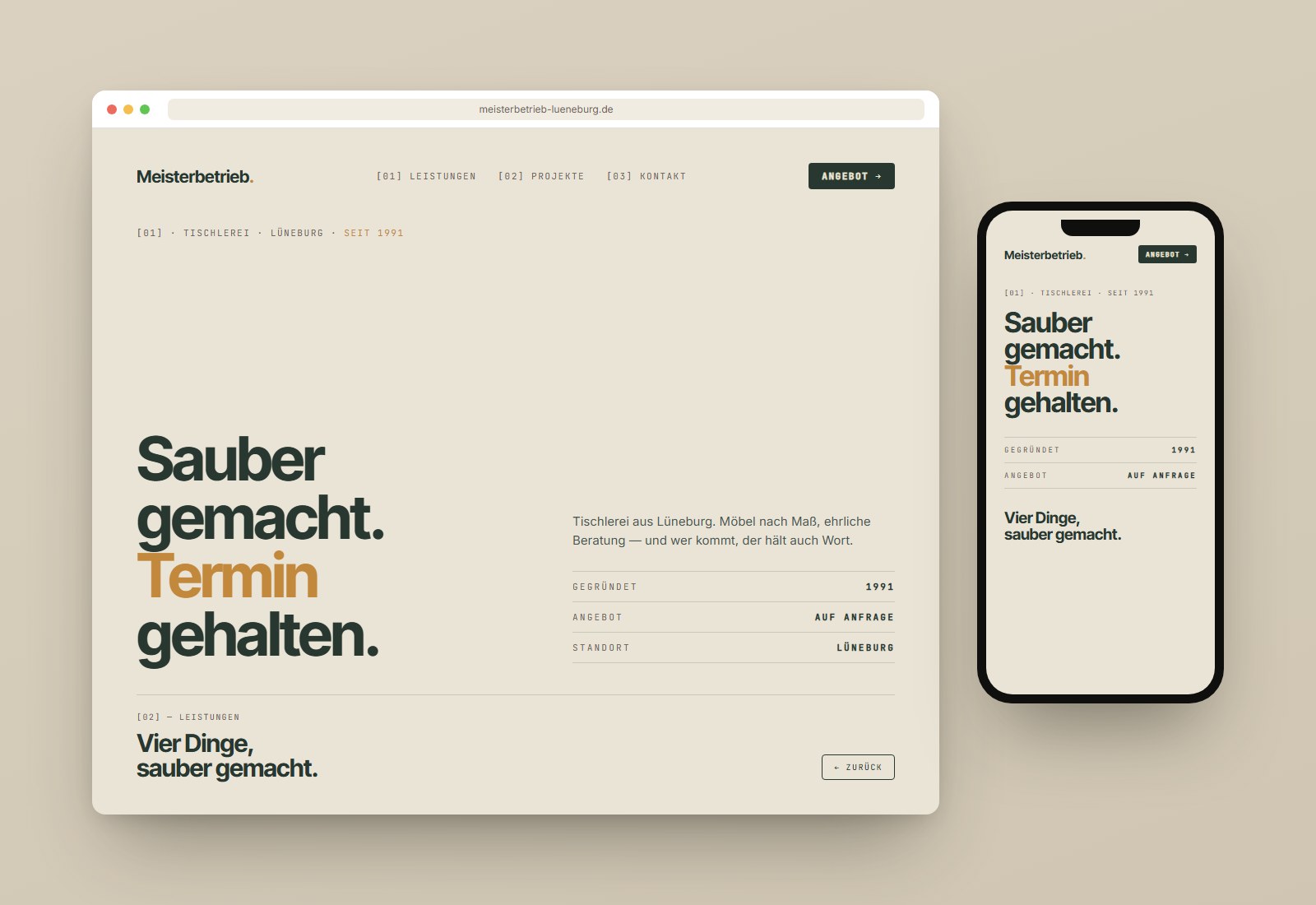 Solides Handwerk Mockup