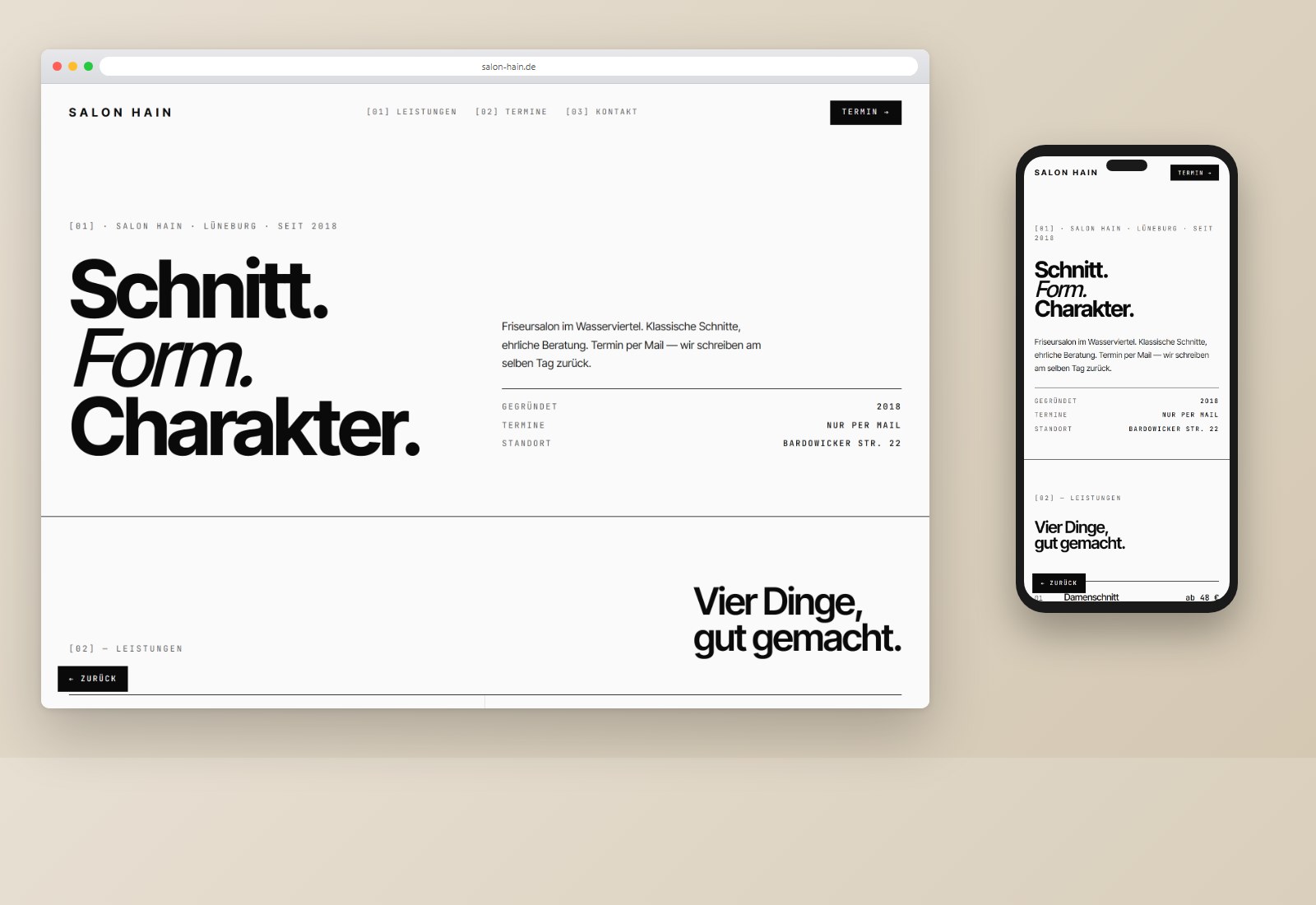 Minimal Schwarz-Weiß Mockup